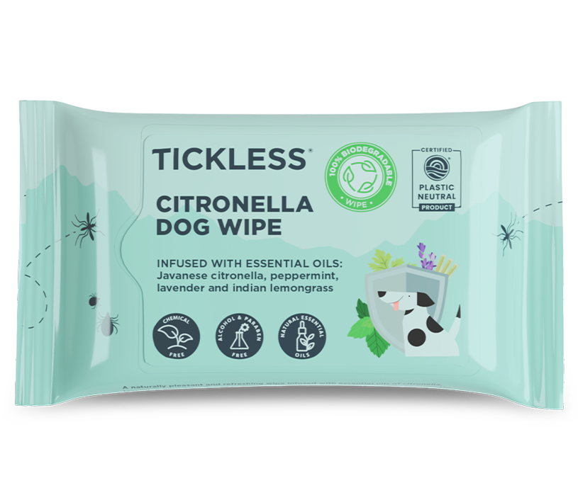<span style="text-transform: none">Tickless</span><sup>&reg;</sup> Naturalne chusteczki przeciw kleszczom i pchłom dla psów